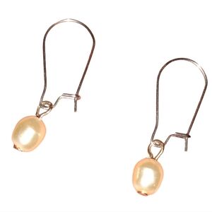Cream Baroque Pearl Handmade Earrings Stainless Steel Ivory Pearls Minimalist